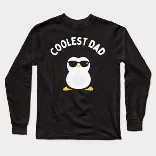 The Coolest Dad Cool Penguin Design Long Sleeve T-Shirt